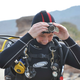 Goodman geared up for an underwater expedition.